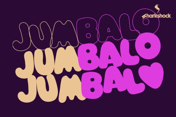 Jumablo: A Bubbly Outlined Display Font for Craft Sellers