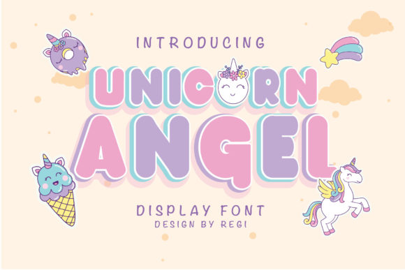 Unicorn Angel Display Font for Playful Editorial Design